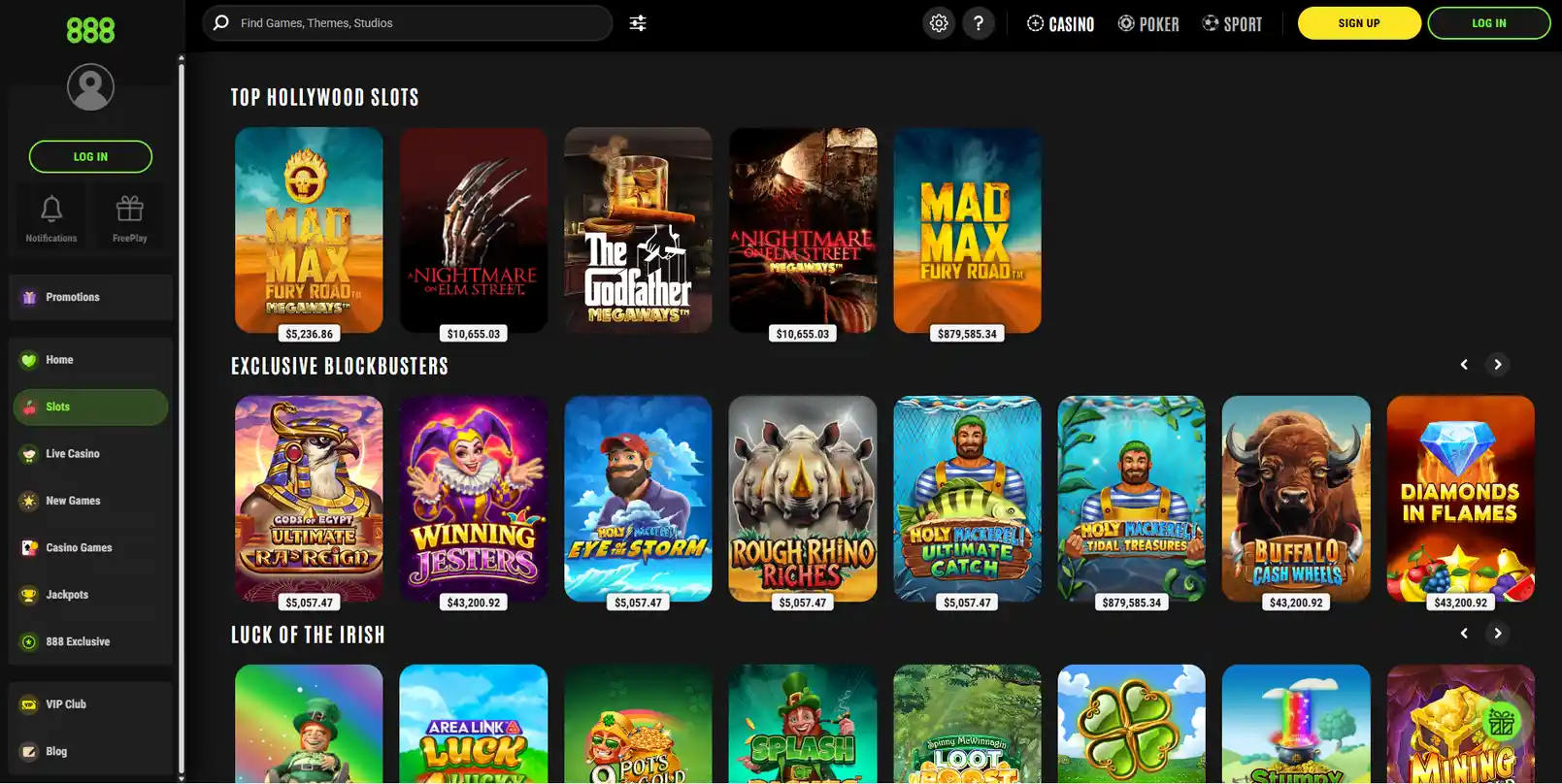 Каталог слотов 888 Casino, в которых проходят сетевые турниры и розыгрыши